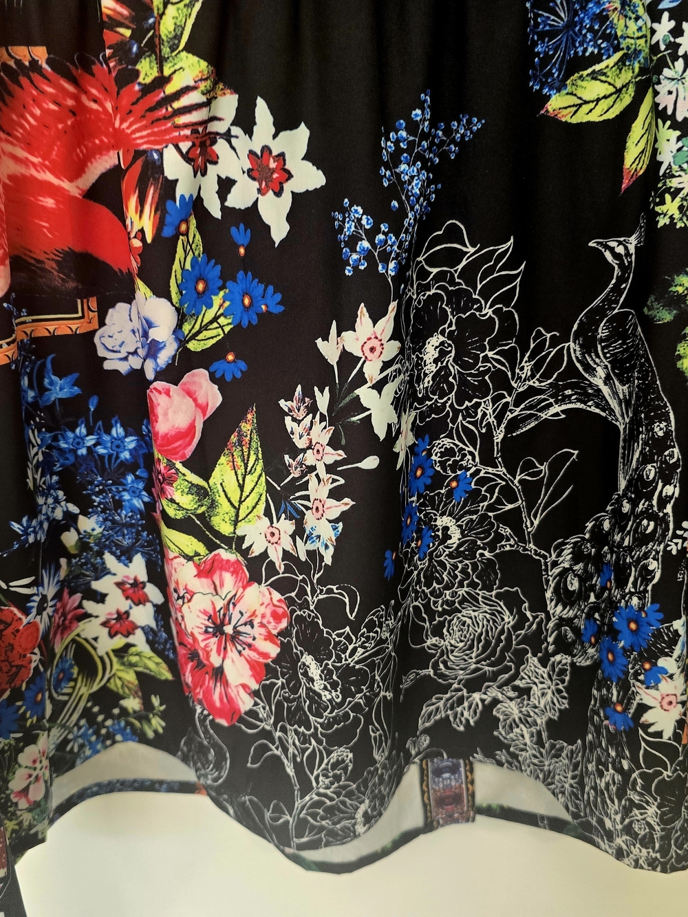 Delia McFee Black Floral Button Down Long Sleeve Minidress-Large CHIC! - Picture 15 of 16